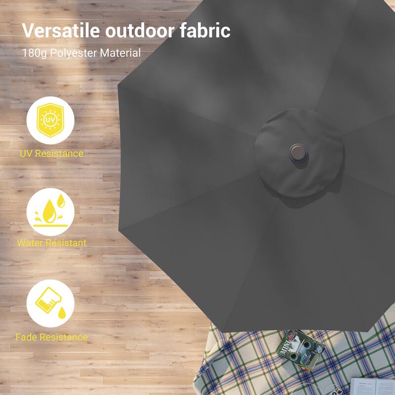 Bonosuki 9ft Patio Umbrella Market Table Umbrella with Tilt and Crank