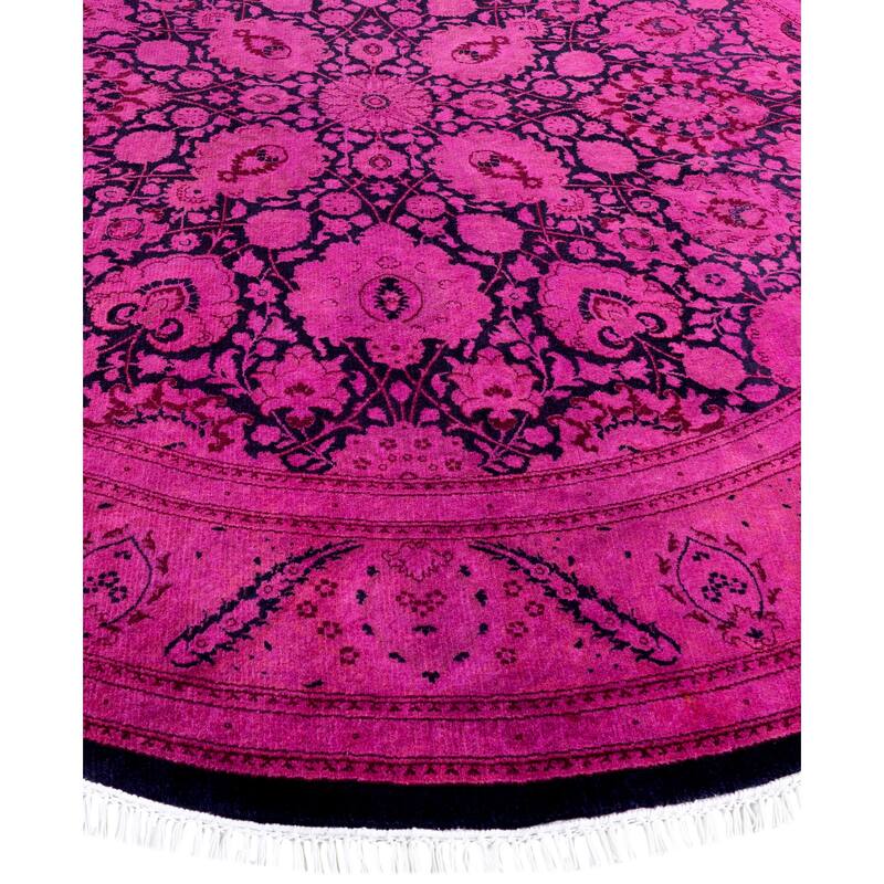 Overdyed One-of-a-Kind Hand-Knotted Area Rug - Purple - 7' 1" x 7' 1"