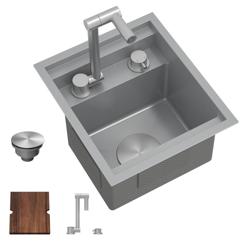 Black/SILVER/WHITE RV Sink with faucet and a foldable tap inside