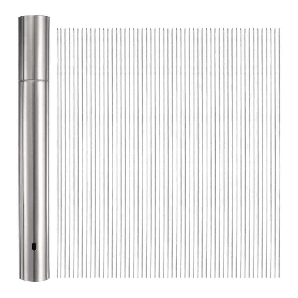 100pcs Kebob Skewers 30cm x 3.5cm Stainless Steel Round Sticks with Tube Storage - 30cm x 3.5cm