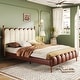 preview thumbnail 3 of 44, Christopher Knight Home - Leather Upholstered Bed with Headboard & Footboard, Solid Wood Slats & Legs, No Box Spring Needed