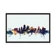 preview thumbnail 8 of 13, iCanvas "Kansas City, Missouri, USA On Blue" by Michael Tompsett Framed Charcoal - 18x26