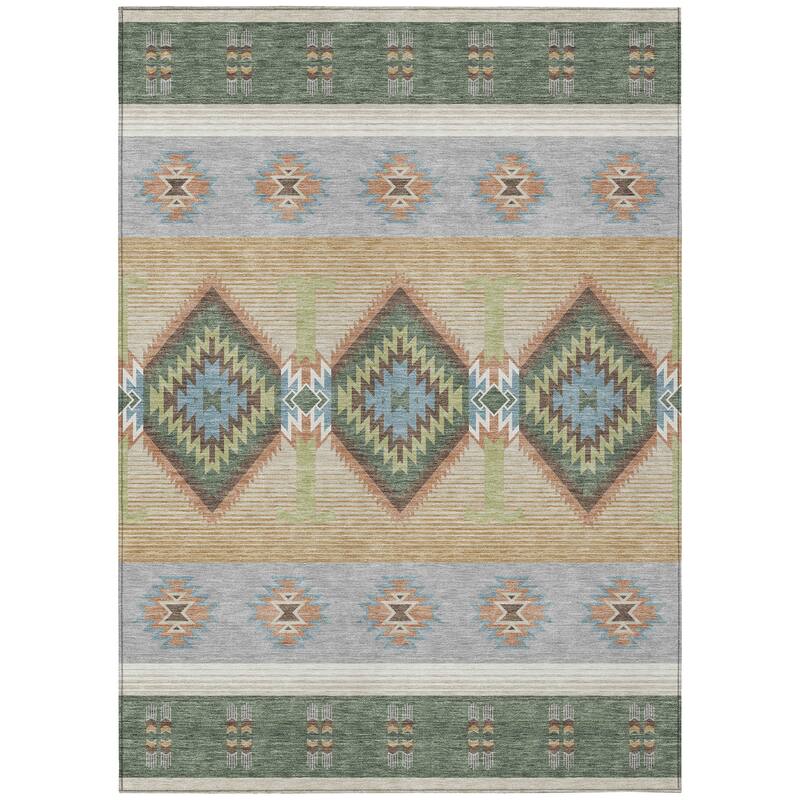 Machine Washable Indoor/ Outdoor Global Chennai Chantille Rug