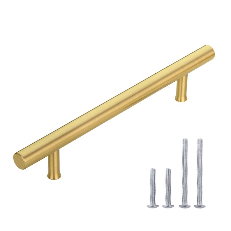 5 Inch Hole Center Copper Kitchen Cabinet Handles 100% Solid Brass Drawer Pulls (5-PACK)