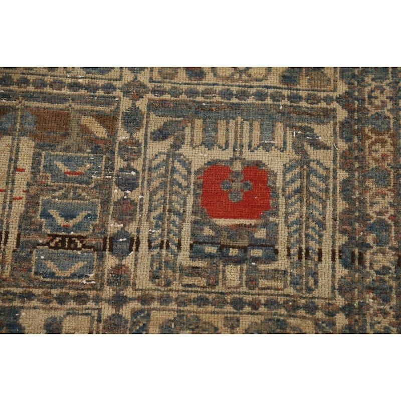 Distressed Bakhtiari Persian Vintage Rug Hand-Knotted Wool Carpet - 5'4"x 10'1"