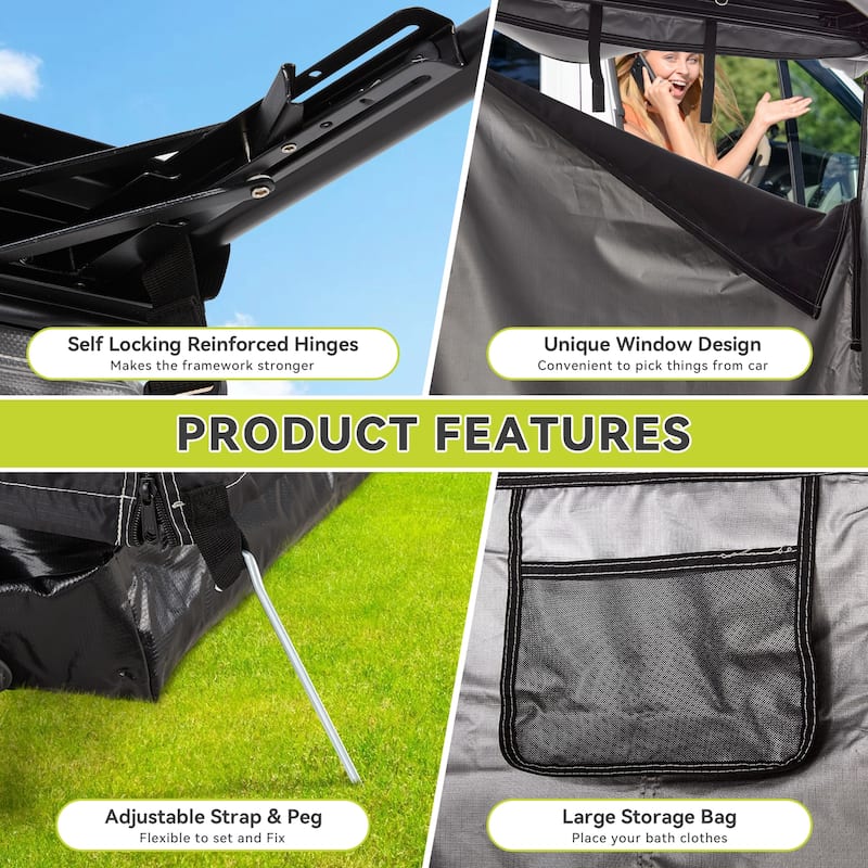 EROMMY Overland Camping Shower Tent with Roof