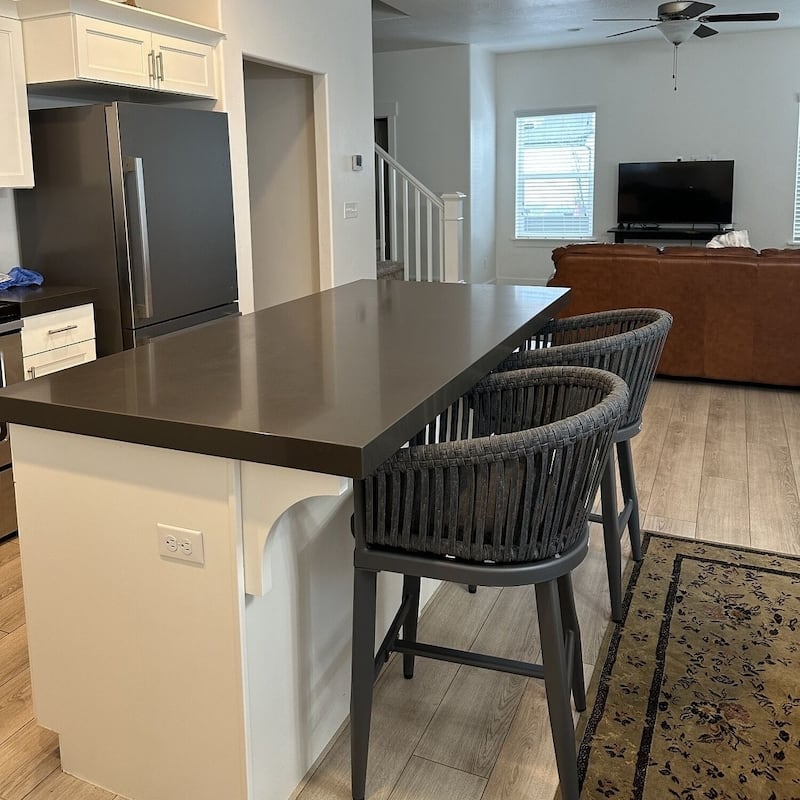 PURPLE LEAF Outdoor Bar Stools Set of 2 Patio Metal Modern Wicker Bar Chairs Woven Aluminum Barstools