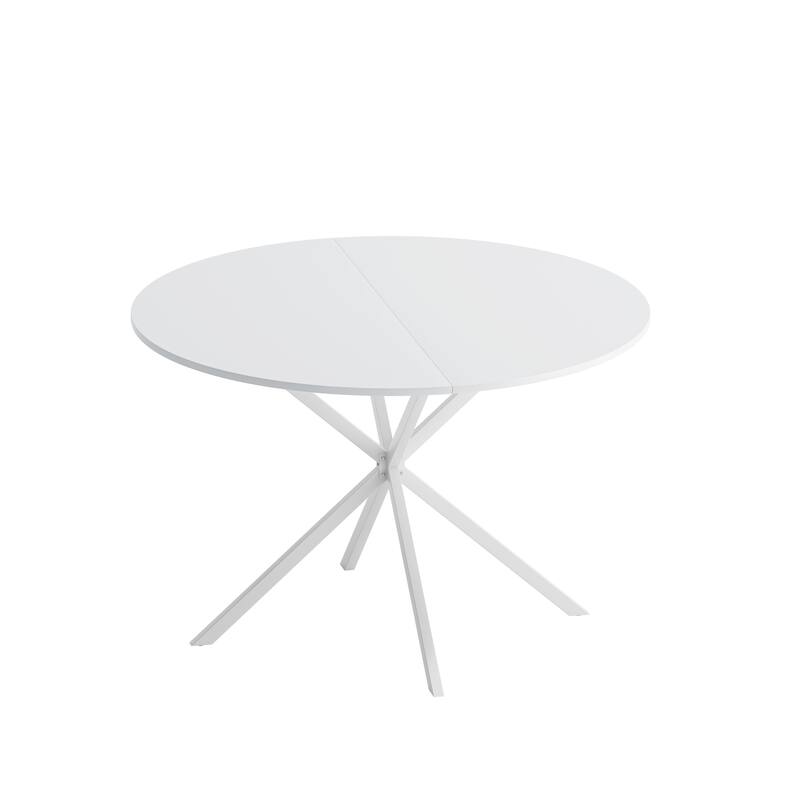 Modern Round Dining Table With Two Piece Detachable Table Top