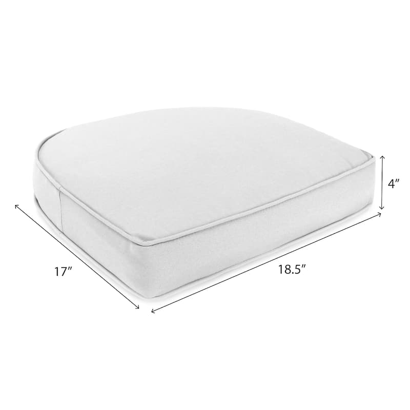 19" x 17" Contoured Outdoor Seat Cushion with Welt - Set of 2 - 17'' L x 18.5'' W x 4'' H