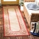 preview thumbnail 67 of 99, SAFAVIEH Courtyard Abaco Floral Border Indoor/ Outdoor Area Rug 2'3" x 10' Runner - Natural/Red