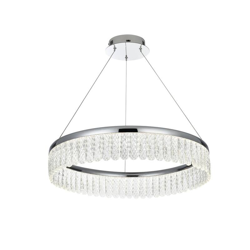 Elegant Lighting 2060D24 Rune 24" Wide LED Ring Chandelier - 2087