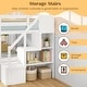 preview thumbnail 10 of 12, Twin Over Twin Low Bunk Bed with Storage Stairs, Floor Bunk Bed Frame