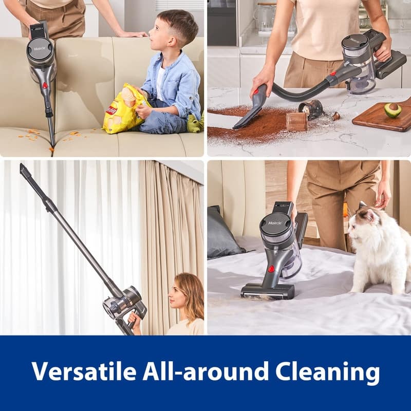 JEREMY CASS Bagged Cordless Stick Vacuum Cleaner 23KPa Fade-Free ...