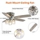preview thumbnail 10 of 12, 52" Tranistional Glass 3-Light Low Profile Flush Mount Ceiling Fan Chandelier with Remote