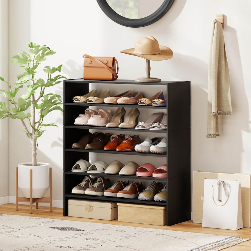 Costway 3 PCS Stackable Shoe Rack 31-Inch Horizontal Organizer 2-tier - See Details