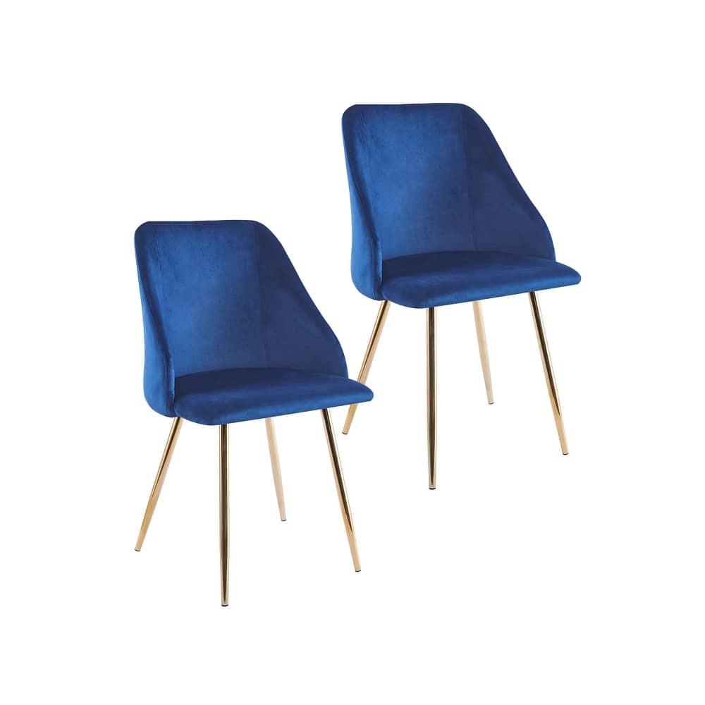 Porthos Home Pema Dining Chairs Set of 2, Velvet, Gold Chrome Legs