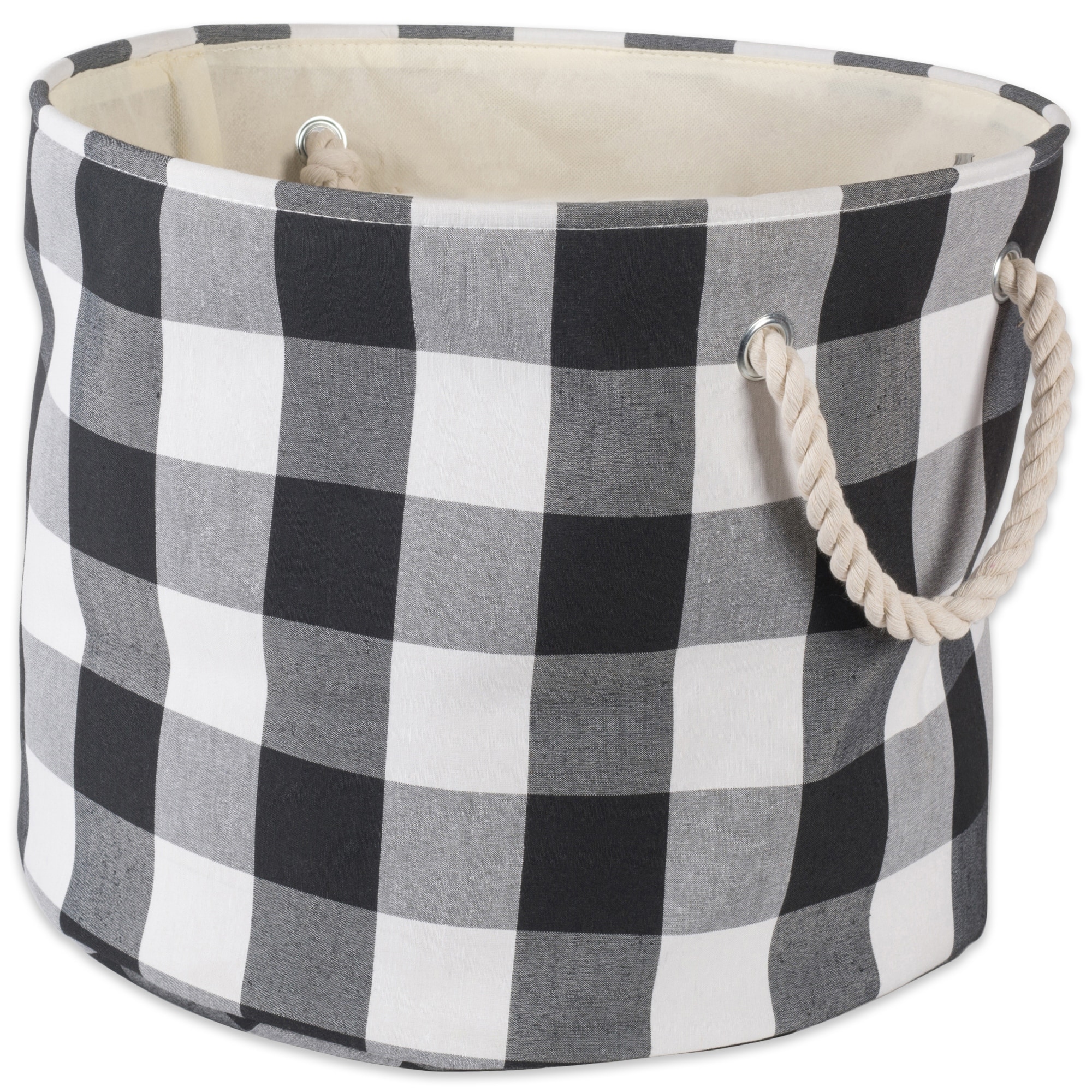 Shop 15 Black And White Checkered Style Round Medium Bin N A Free Shipping On Orders Over 45 Overstock