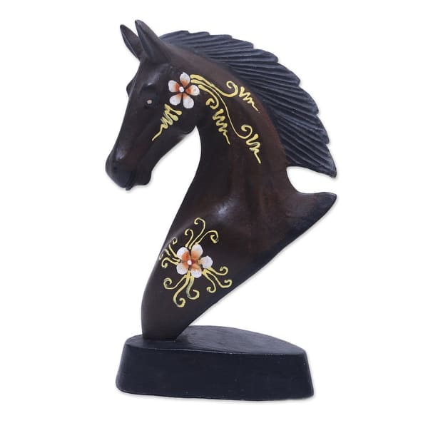 slide 2 of 4, Novica Handmade Knight Horse Wood Figurine