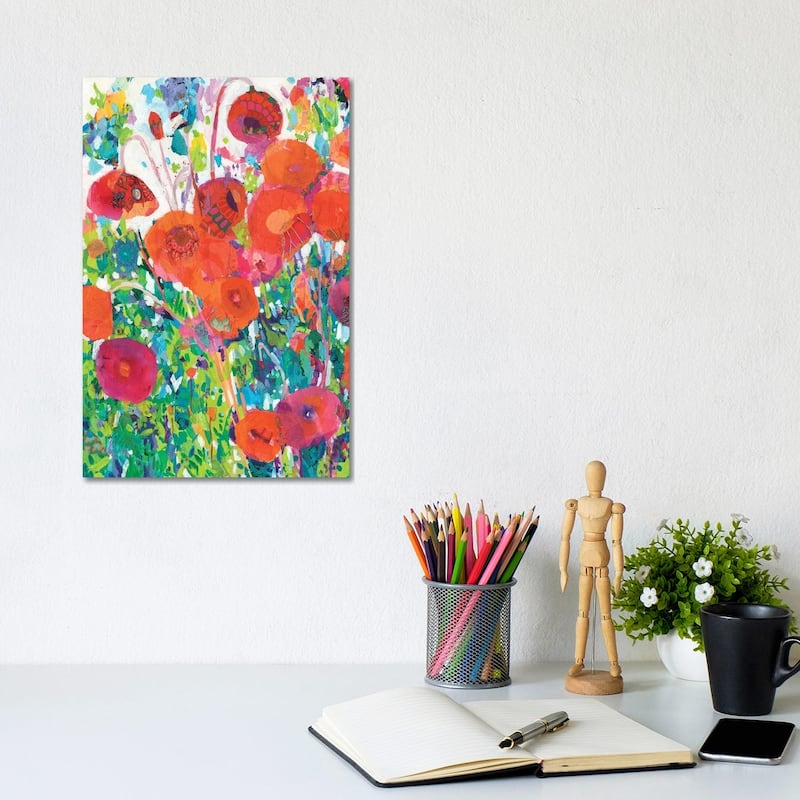 iCanvas "Vivid Poppy Collage I" by Tara Funk Grim Canvas Print - 12x8x0.75
