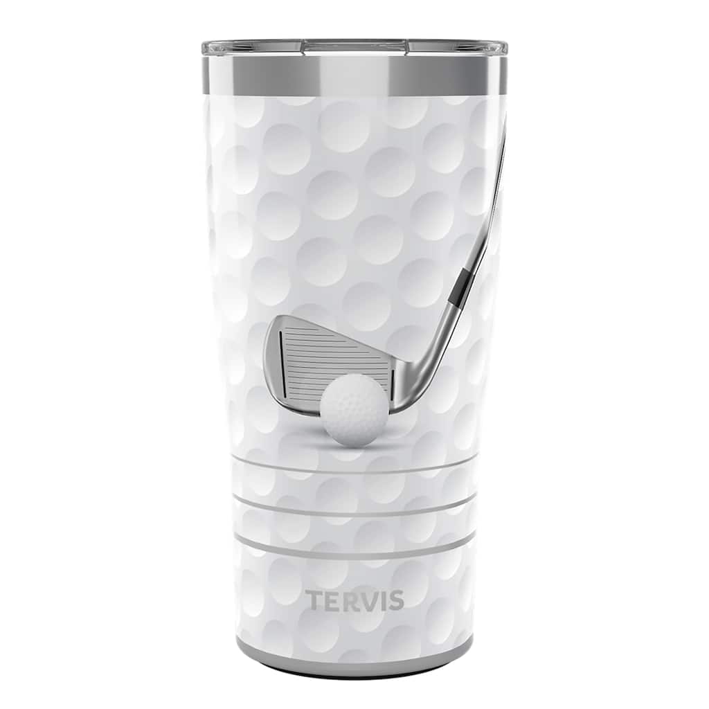 Tervis Traveler Dimple Golf Club and Ball Triple Walled Insulated Travel Tumbler, Stainless Steel - 20oz