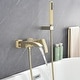 preview thumbnail 7 of 17, Solid Brass Wall Mounted Roman Tub Faucet with Handheld Shower Head
