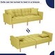 preview thumbnail 11 of 22, Convertible Futon Sofa Bed with Two Pillows, Modern Upholstered Sleeper Sofa Couch with 3 Adjustable Backrests