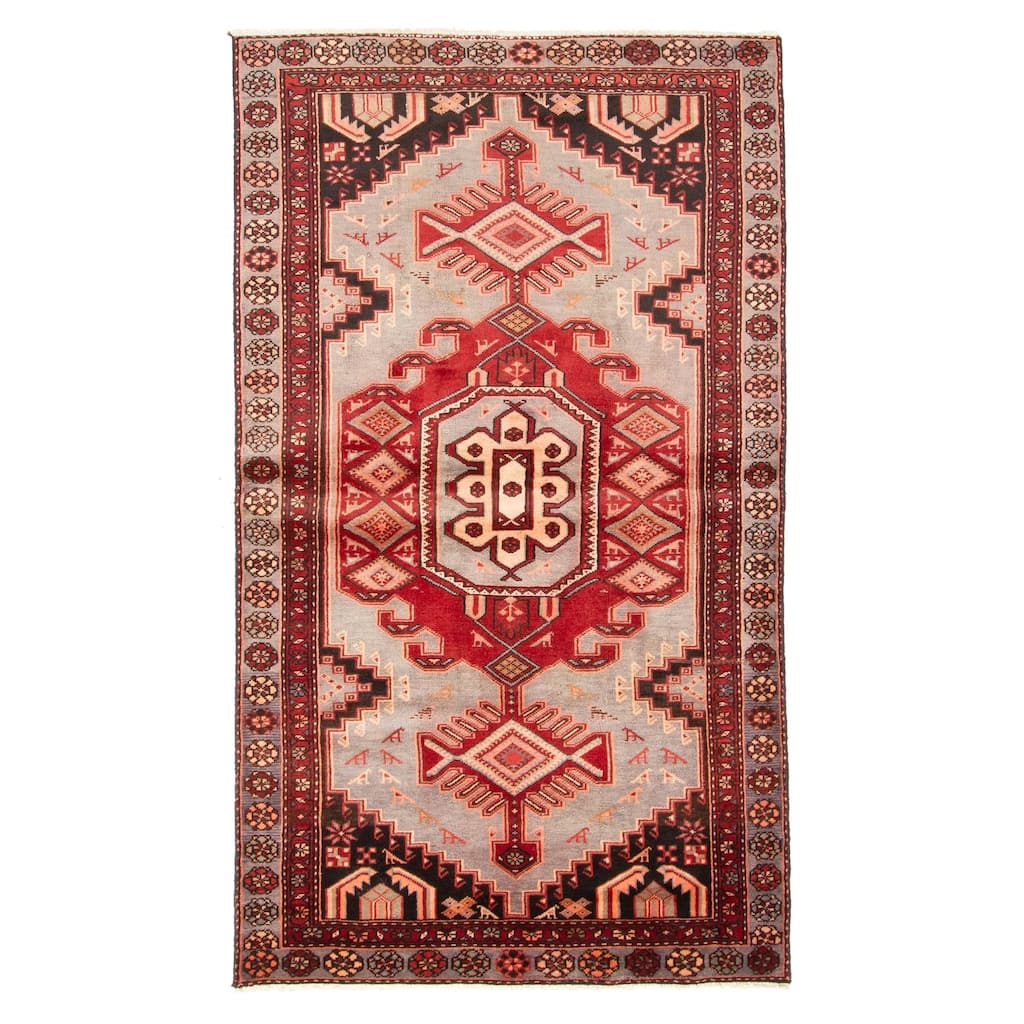 ECARPETGALLERY Hand-knotted Konya Anatolian Grey Wool Rug - 3'10 x 6'11