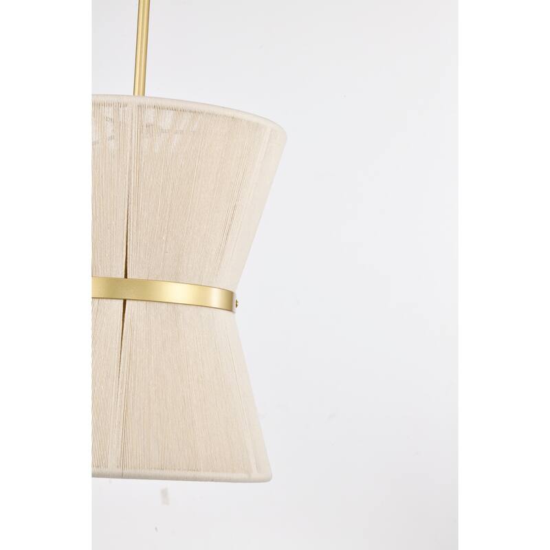 Alice 12 Inch Ivory Rope Gold Pendant with 1 Light
