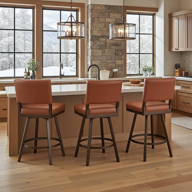 Tempo Furniture Emerson Swivel 26" Counterstool w/ Fully Welded Metal Frame (Commercial Grade) by Furnish Theory (Var. Colors)