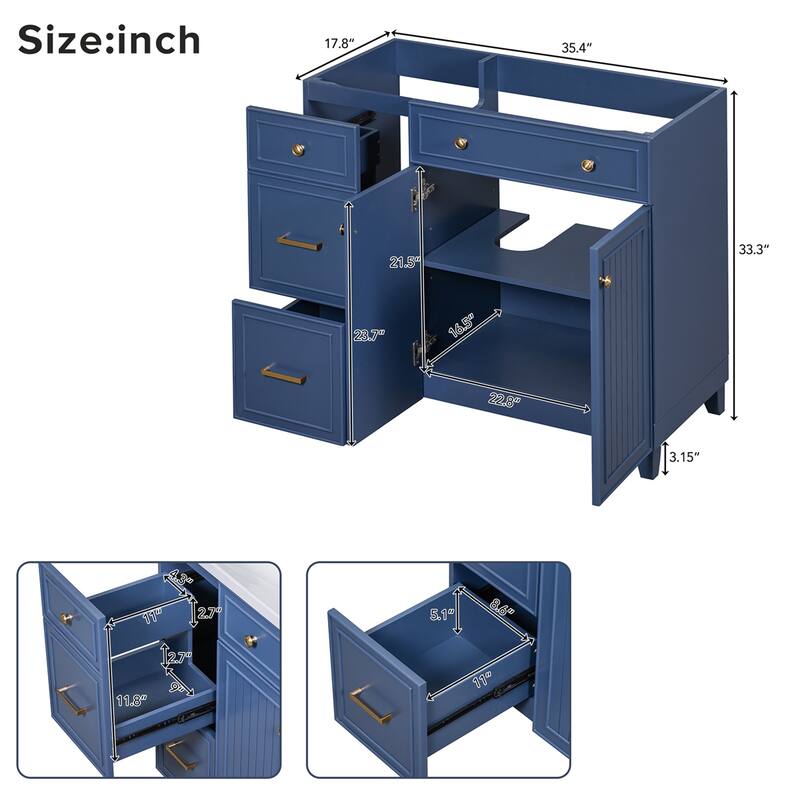 [Cabinet Only] 36" Bathroom Vanity(Sink not included)