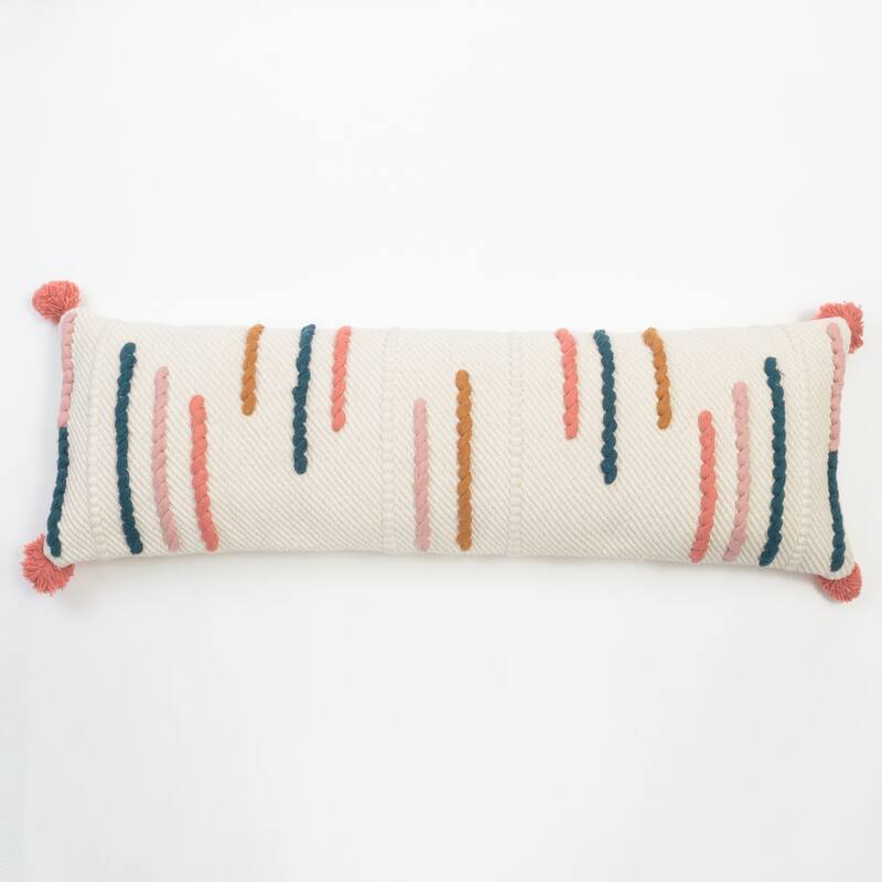 Amelli Multicolor Cotton Extra Long Bolster Pillow