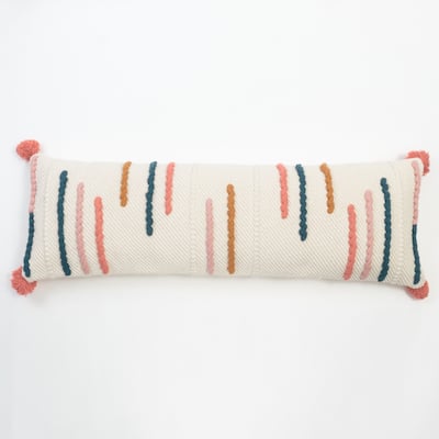 Amelli Multicolor Cotton Extra Long Bolster Pillow