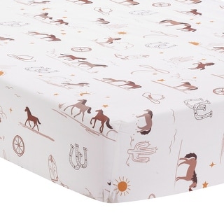 Lambs & Ivy Country Western Breathable 100% Cotton Fitted Crib/Toddler Sheet - Crib