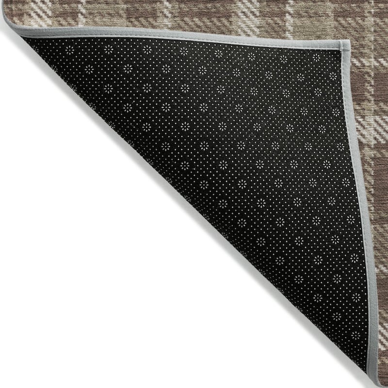 Alfiz Plaid Weather Resistant Blended Style Runner Outdoor Rug