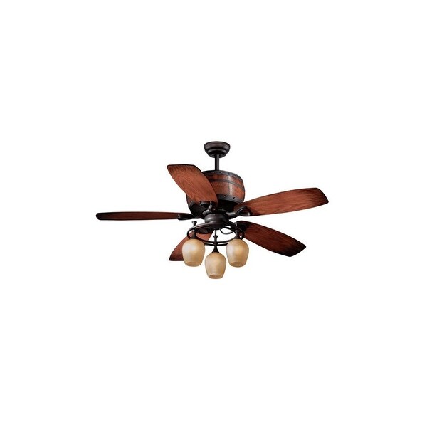 Vaxcel Lighting FN52455 Cabernet 52" 5 Blade Indoor Ceiling Fan - Light Kit and Fan Blades Included - Oil Brushed Bronze