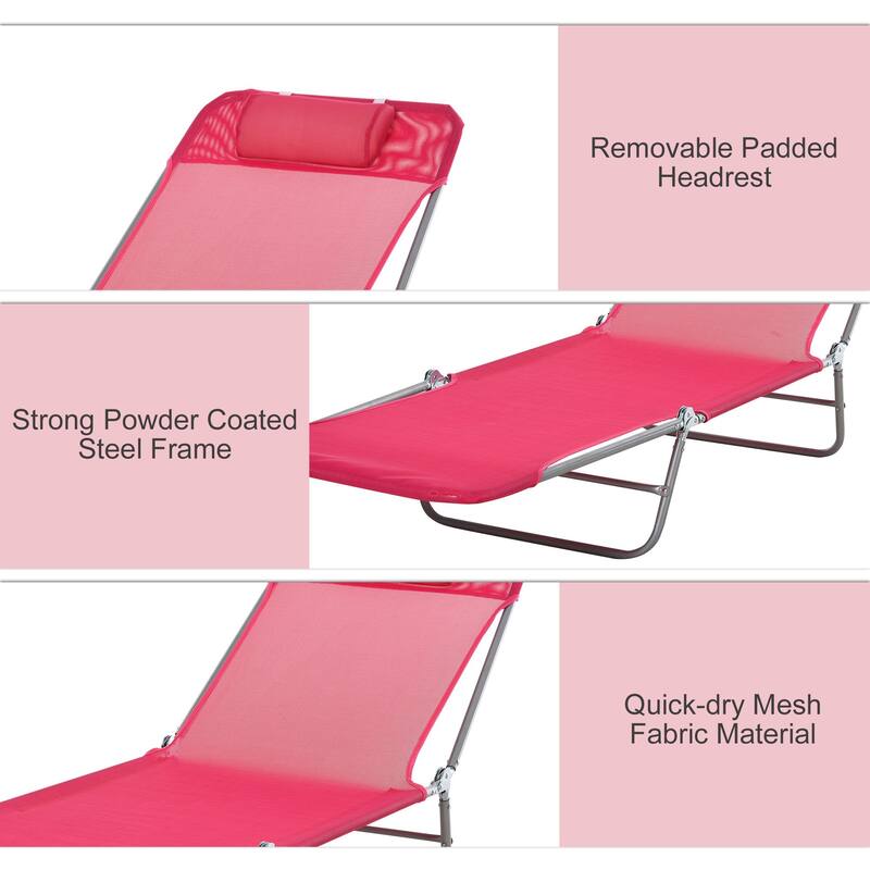 Sunbed Folding Recliner with Headrest