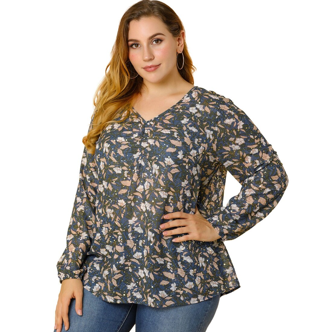 Women's plus size floral tops Clearance