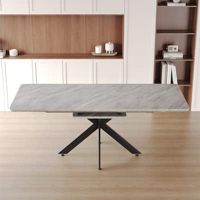 Extendable Dining Table Modern Mid-Century Kitchen Table