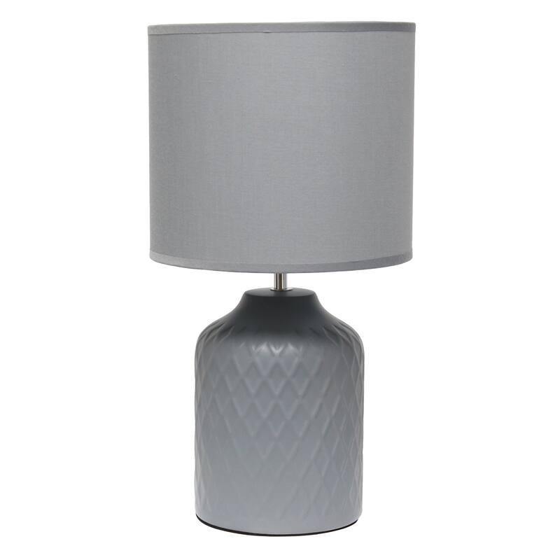 Chevron Table Lamp with Drum Shade - 17.25" - Gray
