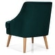 preview thumbnail 36 of 34, Costway Accent Chair Velvet Upholstered Single Sofa with Rubber Wood - 27'' x 25'' x 30''