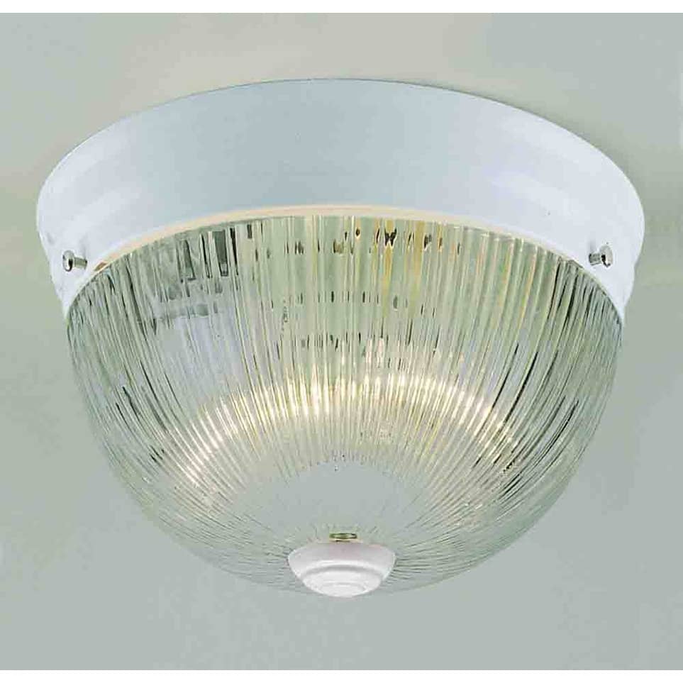 Volume Lighting V7158 2 Light Flush Mount Ceiling Fixture with Clear - White