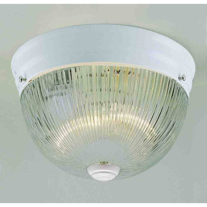Volume Lighting V7158 2 Light Flush Mount Ceiling Fixture with Clear - White