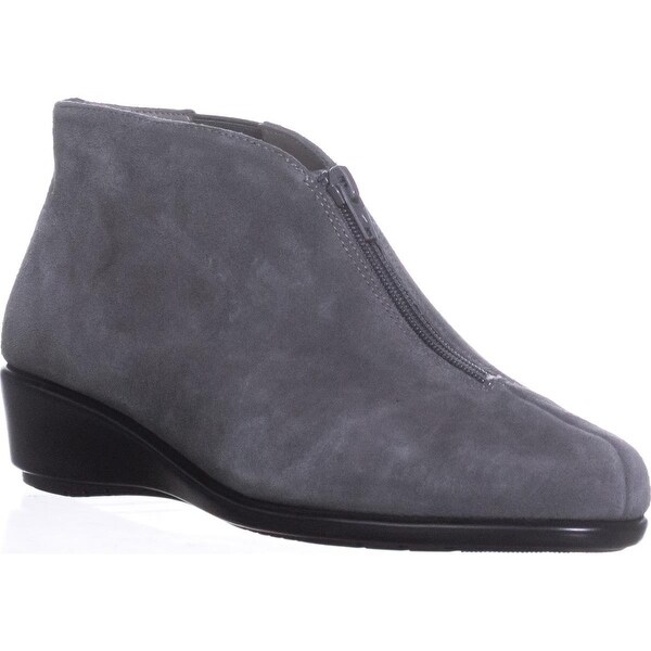Aerosoles Allowance Wedge Ankle Boots, Dark Gray Suede - 8 w us
