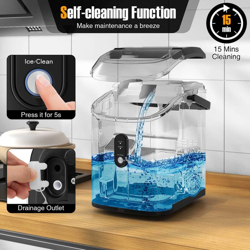 Costway Countertop Ice Maker with Soft Chewable Pellet Ice Ready in 6 - See Details