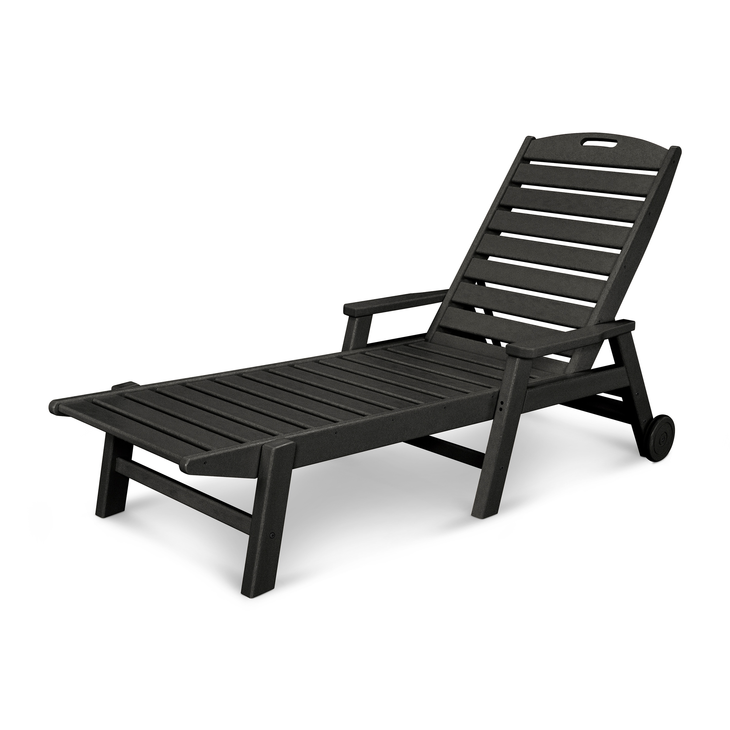 POLYWOOD Nautical Chaise Lounge with Arms and Wheels Bed Bath