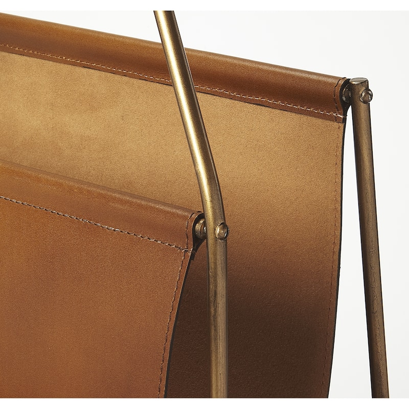 Butler Rupert Leather Magazine Basket