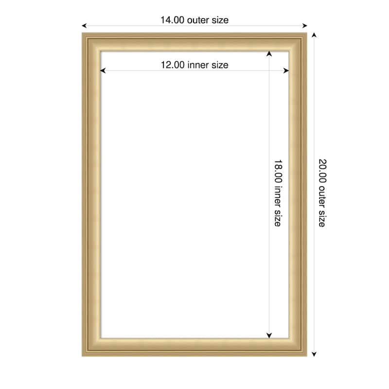 Amanti Art Florence Gold Framed Dry Erase Magnetic Board - 14 x 20 in - Florence Gold