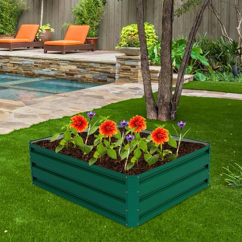 Outdoor Raised Garden Planter Box for Patio Flower Vegetables - 30" x 32" x 12.0" (L x W x H)