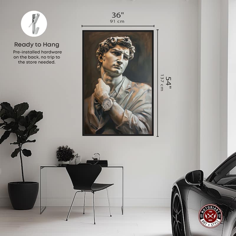 Notoriart Classy Sculpture Framed Men Style 1 Piece Canvas Wall Art