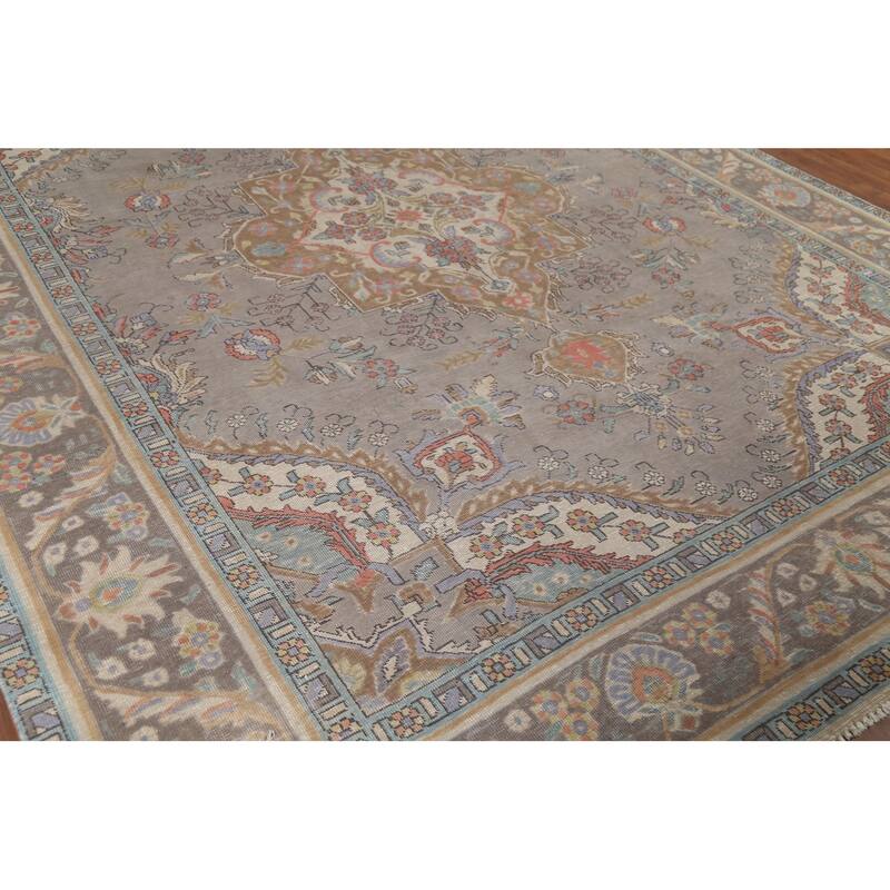 Tabriz Persian Vintage Area Rug Handmade Traditional Wool Carpet - 9'3"x 12'5"